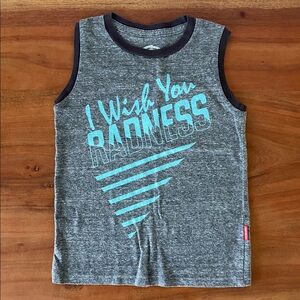 Prefresh boys sleeveless tee tank top muscle tee heather grey wish you radness 5